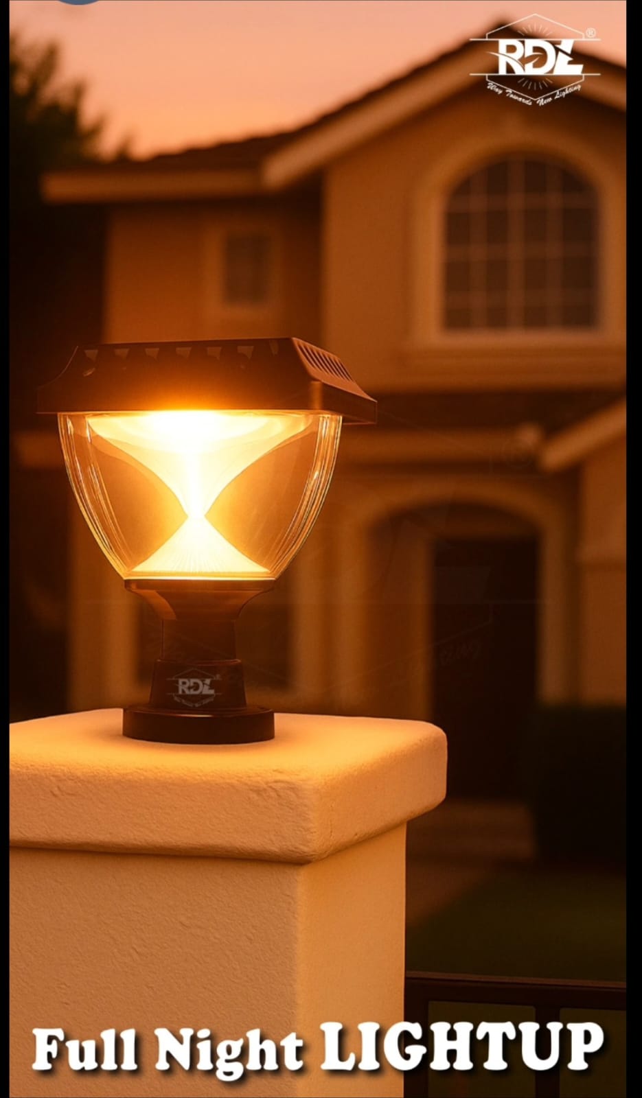 Solar Gate Light 20 watt, LED Post Light with Remote Control, Black– Waterproof for Home, Garden, Gate, Wall & Outdoor Use