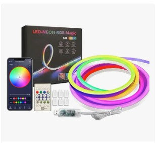LED-NEON-RGB-Magic Smart RGB LED Neon Strip Light, Multi-Color, 5 Meters, App Control, Color Changing, Indoor Ambient Lighting